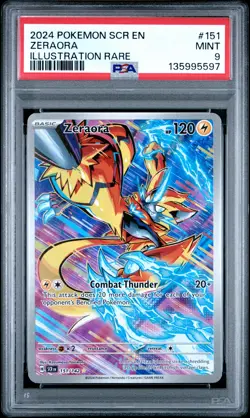 2024 POKEMON SCR EN-STELLAR CROWN ILLUSTRATION RARE #151 ZERAORA PSA 9 - Image 1