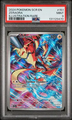 2024 POKEMON SCR EN-STELLAR CROWN ILLUSTRATION RARE #151 ZERAORA PSA 9 - Image 1