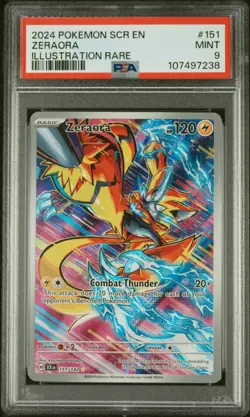 2024 POKEMON SCR EN-STELLAR CROWN ILLUSTRATION RARE #151 ZERAORA PSA 9 - Image 1