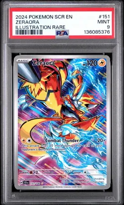 2024 POKEMON SCR EN-STELLAR CROWN ILLUSTRATION RARE #151 ZERAORA PSA 9 - Image 1