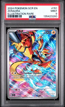 2024 POKEMON SCR EN-STELLAR CROWN ILLUSTRATION RARE #151 ZERAORA PSA 9 - Image 1