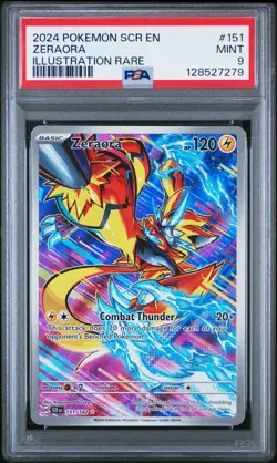 2024 POKEMON SCR EN-STELLAR CROWN ILLUSTRATION RARE #151 ZERAORA PSA 9 - Image 1