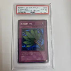 YUGIOH PSA 10 2003 Goblin Fan TFK-003 Secret Rare Promo Gem Mint - Image 2