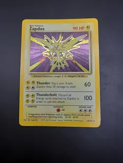 Pokemon TCG Zapdos Holo Rare Card Base Set 16/102, 1999 HP - Image 2