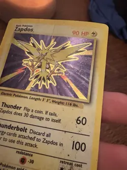1999 Zapdos Holo Foil Pokemon TCG Base Set Unlimited Rare Card 16/102 HP - Image 5