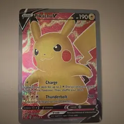 Pikachu V Ultra Rare Full Art 170/185 Vivid Voltage Holo Pokemon TCG Card - Image 1