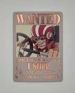 Carte One Piece Usopp K1-PR-004 Holo Prism Foil Card Manga Wanted Dead Or Alive - Image 1