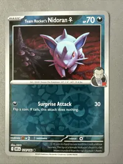 Pokemon TCG * Destined Rivals 114/182 Team Rocket's Nidoran * REVERSE HOLO * NM - Image 1