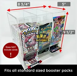 3 Slot Acrylic TCG Premium Booster Pack Dispenser/Display/Clear/Pokemon/Yu-Gi-Oh - Image 2