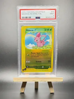2003 POKEMON NIDORAN MALE REVERSE REV HOLO FOIL 96 E-SERIES AQUAPOLIS PSA 9 WOTC - Image 1