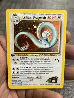 Pokemon TCG Gym Heroes 1st Edition Rare Holo Erika's Dragonair 4/132 LP 2000 VTG - Image 1