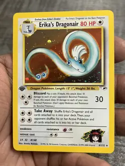 Pokemon TCG Gym Heroes 1st Edition Rare Holo Erika's Dragonair 4/132 LP 2000 VTG - Image 5