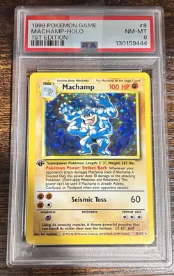 PSA 8 Machamp 8 Holo 1st Edition - Pokemon Game - Near Mint NM-MT Vintage 1999 - Image 1