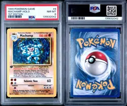 PSA 8 Machamp 8 Holo 1st Edition - Pokemon Game - Near Mint NM-MT Vintage 1999 - Image 3