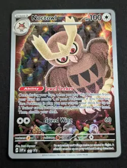 Noctowl SVP 141 Stellar Crown Full Art Holo Black Star Promo Pokemon TCG NM - Image 1