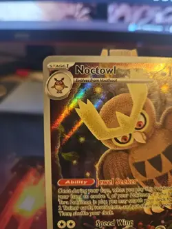 Pokemon Noctowl TCG Stellar Crown 141 Black Star Promo Holo Card NM Condition - Image 2