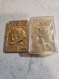 Lot of2 1999 Pokemon Pikachu Jigglypuff 24K Gold Plated Trading Card Burger King - Image 1