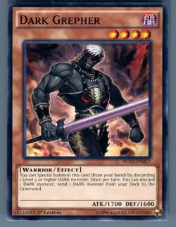 Yugioh! Dark Grepher SDPD-EN017 Common 1st Edition Card Effect Monster - Image 1