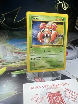 Paras 59/64 Jungle 1st Edition WOTC 1999 Vintage Pokemon TCG Card - Image 3