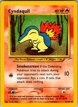 Cyndaquil 61/105 Neo Destiny WOTC Vintage Pokemon TCG Card - Image 1