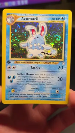 NM First Edition SWIRL 🌀 Azumarill Neo Genesis 2/111 Holo Rare Pokemon Card TCG - Image 2