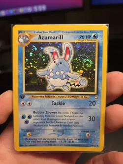 NM First Edition SWIRL 🌀 Azumarill Neo Genesis 2/111 Holo Rare Pokemon Card TCG - Image 4