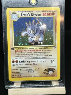 Pokemon TCG Brock's Rhydon Gym Heroes 2/132 Holo Unlimited Rare - Image 1