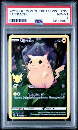 Pikachu Full Art PSA 8 2021 Pokemon Celebrations 005/025 ⚡💥 - Image 1