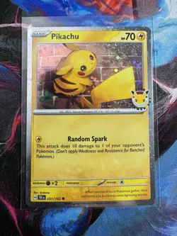Pikachu Stamped Pokemon Day 2026 051/162 Cosmos Holo Promo NM TEF 51 - Image 1