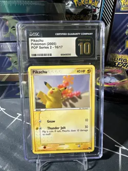 Pokemon Pikachu 16/17 Pop Series 2 Promo CGC Pristine 10 Pop 13 Yuka Morii Card - Image 1