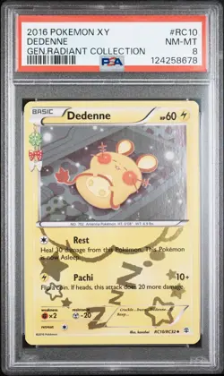 2016 POKEMON XY GENERATIONS RADIANT COLL #RC10 DEDENNE PSA 8 - Image 1