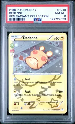 2016 POKEMON XY GENERATIONS RADIANT COLL #RC10 DEDENNE PSA 8 - Image 1