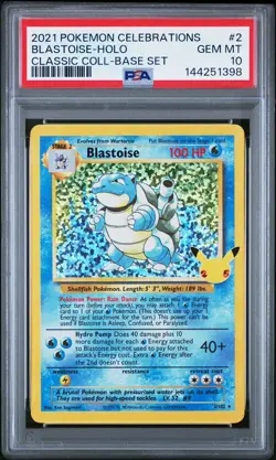 2021 POKEMON CELEBRATIONS CLASSIC COLLECTION 2 BLASTOISE-HOLO PSA 10 GEM MINT - Image 1