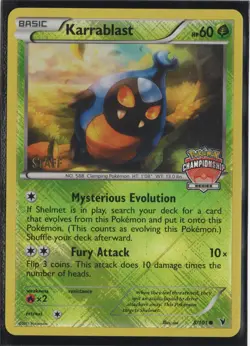 Pokemon Karrablast 8/101 City Championships STAFF Promo Holofoil 2011-2012 NM!! - Image 1