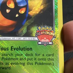 Karrablast 8/101 Championship Series Promo Cross Hatch Holo Pokemon Card Stamped - Image 4
