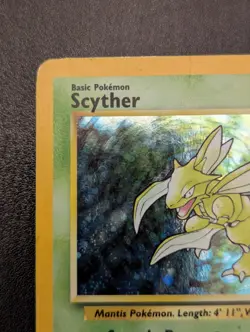 Pokemon 2000 Base Set 2 Scyther Holo Rare Card 17/130 MP Condition - Image 3
