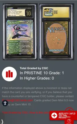 MTG Silk, Web Weaver 0215 Foil (Borderless) Marvel's Spider-Man CGC Pristine 10 - Image 2