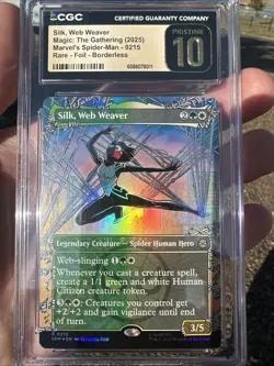 MTG Silk, Web Weaver 0215 Foil (Borderless) Marvel's Spider-Man CGC Pristine 10 - Image 4