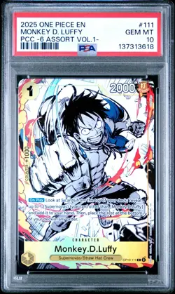 2025 ONE PIECE OP10-111 PREMIUM CARD COLLECTION VOL 1 MONKEY D LUFFY PSA 10 - Image 1