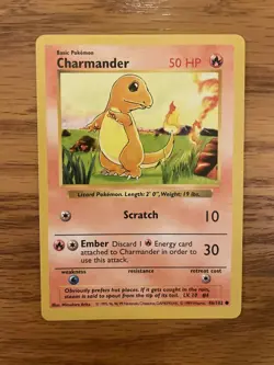 Charmander Shadowless Base Set Pokemon Card - NM - Image 2