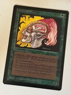 Magic the Gathering MTG Beta Llanowar Elves NM (Beta Bob) - Image 1