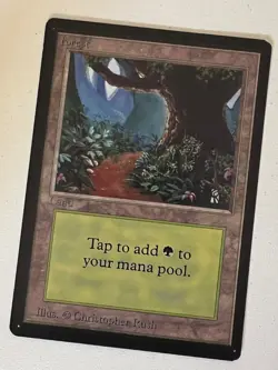 Magic the Gathering MTG Beta Forest v.1 (PATH) LP+ (Beta Bob) - Image 1