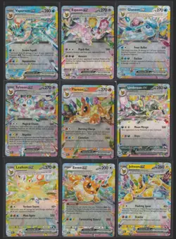 Pokemon PRISMATIC EVOLUTION Double Rares EX Complete 9 Card Set NM EEVEE ENGLISH - Image 1