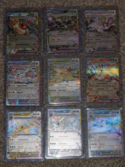 Pokemon TCG Prismatic Evolutions Full Set of 9 Eeveelutions EX - Image 1