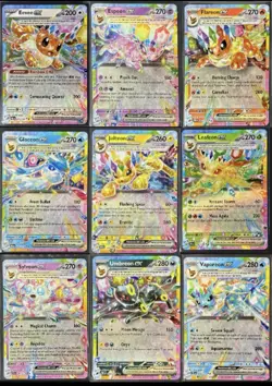 Pokemon Prismatic Evolutions Double Rare EX EEVEE Set Of 9 ENGLISH EEVEELUTIONS - Image 1