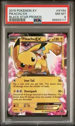 2015 POKEMON XY BLACK STAR PROMOS #XY84 PIKACHU EX PSA 8 - Image 1