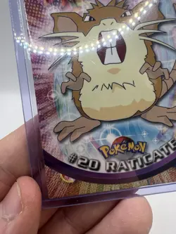 1999 Topps Pokemon TV Animation Edition Raticate #20 Green Topps Logo LP - Image 4