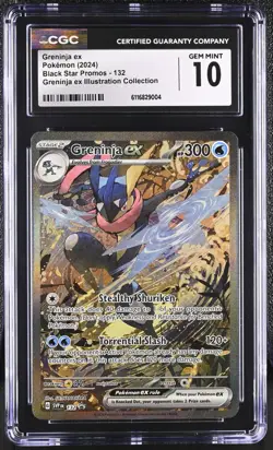 Greninja ex 132 Shrouded Fable Illustration Collection CGC 10 Graded Pokemon - Image 1