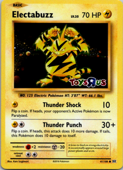 2016 Pokemon Electabuzz XY Evolutions Toys R Us Holo Promo 41/108 NM/VLP - Image 1