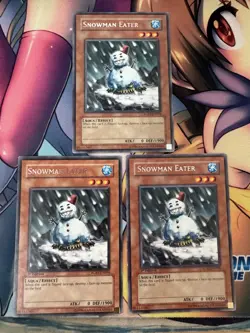 Yugioh 3x Snowman Eater RGBT-EN094 1st Rare LP - Image 1